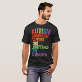 Autism Awareness Support Care Acceptation Ally T-shirt (Voorkant volledig)
