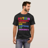Autism Awareness Support Care Acceptation Love Com T-shirt (Voorkant volledig)
