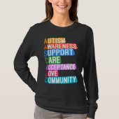 Autism Awareness Support Care Acceptation Love Com T-shirt (Voorkant)