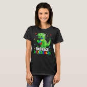 Autism Awareness Support Embrace Difference Dinos T-shirt (Voorkant volledig)