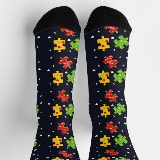 Autism Awareness Swag Pattern Sokken (Top)