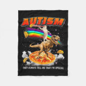 Autism Awareness T-rex Cat Meme Neurodiversity Pri Fleece Deken (Voorkant)
