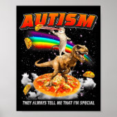 Autism Awareness T-rex Cat Meme Neurodiversity Pri Poster (Voorkant)