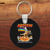 Autism Awareness T-rex Cat Meme Neurodiversity Pri Sleutelhanger (Voorkant)