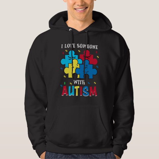 Autism Awareness T-shirt Funny I love Iemand with  (Voorkant)