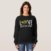 Autism Awareness Teacher  Love Needs No Words Trui (Voorkant volledig)