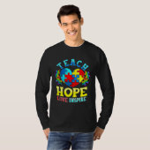 Autism Awareness Teacher S Teach Hope Love Inspire T-shirt (Voorkant volledig)