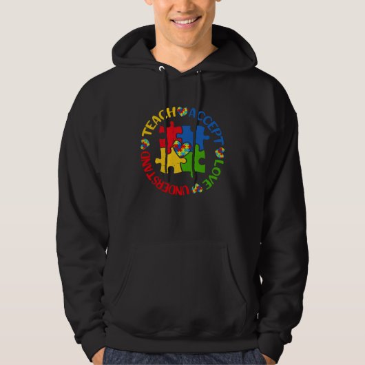 Autism Awareness Teacher  Teach Accept Understand  Hoodie (Voorkant)
