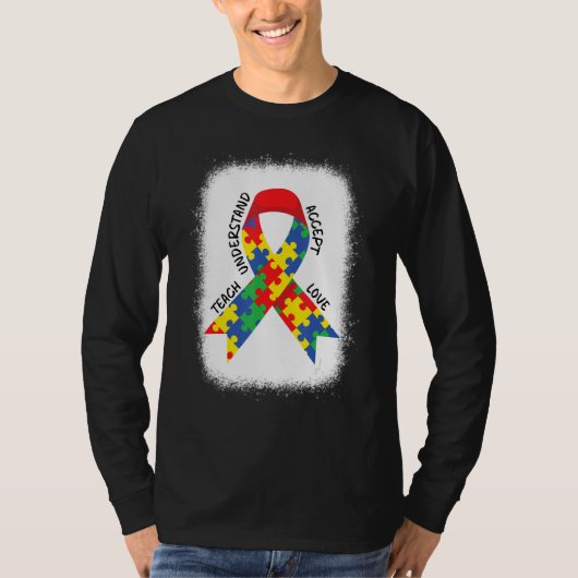 Autism Awareness Teacher Teach Accept Understand L T-shirt (Voorkant)