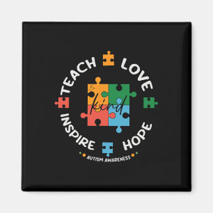 Autism Awareness Teacher Teach Hope Love Inspire Magneet