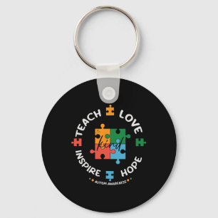 Autism Awareness Teacher Teach Hope Love Inspire Sleutelhanger