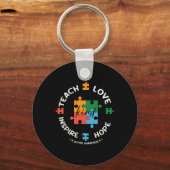 Autism Awareness Teacher Teach Hope Love Inspire Sleutelhanger (Voorkant)