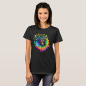 Autism Awareness  Tie Dye Sunflower Puzzle T-shirt (Voorkant volledig)