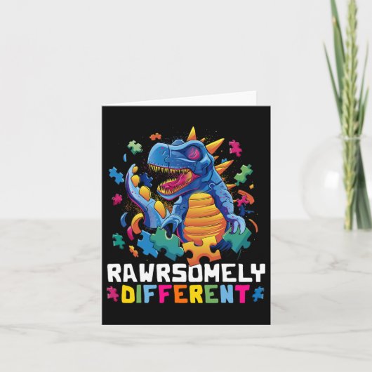 Autism Awareness Toddler Embrace Difference Dino Kaart (Voorkant)