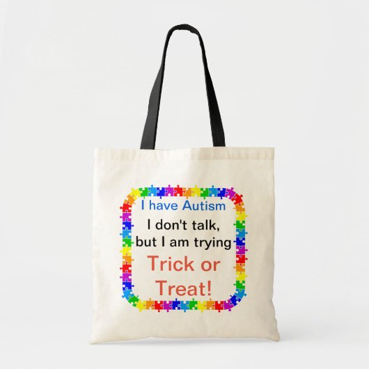 Autism Awareness Trick or treat bag Customize Tote Bag (Voorkant)