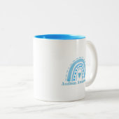 Autism Awareness Two-Tone Mok, 11 oz Tweekleurige Koffiemok (Voorkant rechts)