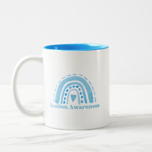 Autism Awareness Two-Tone Mok, 11 oz Tweekleurige Koffiemok (Links)