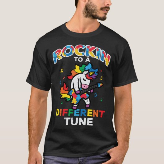 Autism Awareness Unicorn Rockin Different Tune Tod T-shirt (Voorkant)
