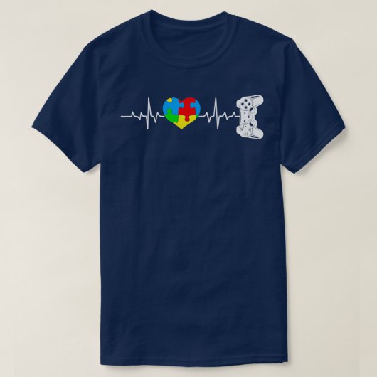 Autism Awareness Video Game Controller Heart Puzzl T-shirt (Design voorkant)