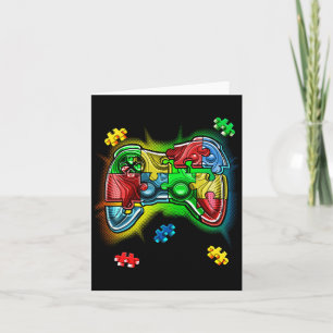Autism Awareness Video Game Controller Puzzle Piec Kaart