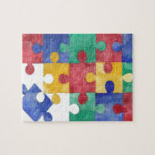 Autism Awareness waterverf puzzel (Horizontaal)