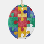 Autism Awareness waterverf puzzel Keramisch Ornament (Rechts)