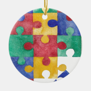 Autism Awareness waterverf puzzel Keramisch Ornament