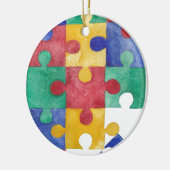 Autism Awareness waterverf puzzel Keramisch Ornament (Links)