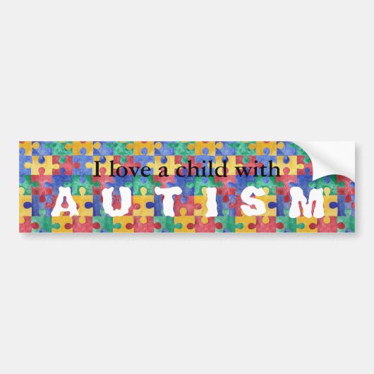 Autism Awareness waterverf puzzle bumper sticker (Voorkant)