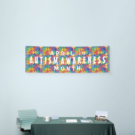 Autism Awareness waterverf puzzle custom banner (Beurs)