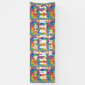 Autism Awareness waterverf puzzle custom banner (Verticaal)