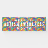 Autism Awareness waterverf puzzle custom banner (Horizontaal)