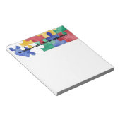 Autism Awareness waterverf puzzle notitieblok (Schuin)