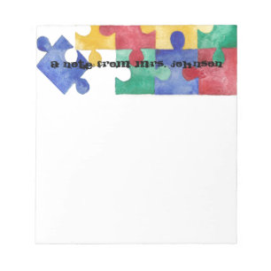 Autism Awareness waterverf puzzle notitieblok