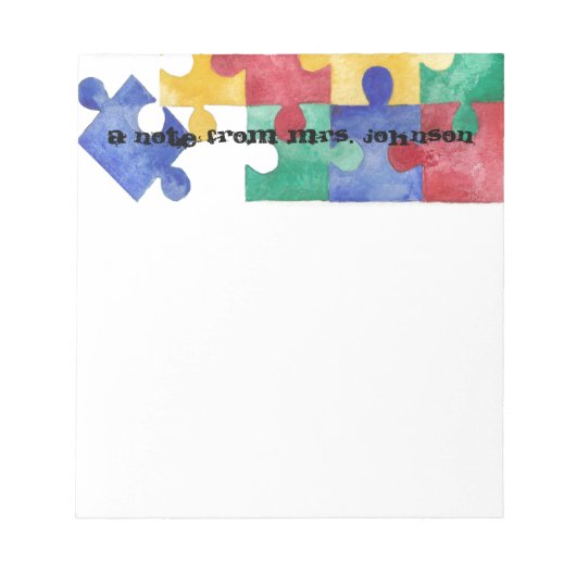 Autism Awareness waterverf puzzle notitieblok (Voorkant)