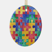 Autism Awareness waterverf puzzle ornaming Keramisch Ornament (Rechts)