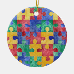 Autism Awareness waterverf puzzle ornaming Keramisch Ornament