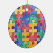 Autism Awareness waterverf puzzle ornaming Keramisch Ornament (Links)