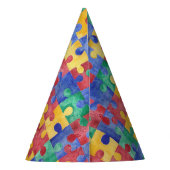 Autism Awareness waterverf puzzle pet Feesthoedjes (Achterkant)