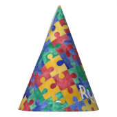 Autism Awareness waterverf puzzle pet Feesthoedjes (Links)