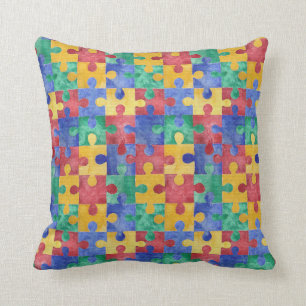 Autism Awareness waterverf puzzle pillow Kussen