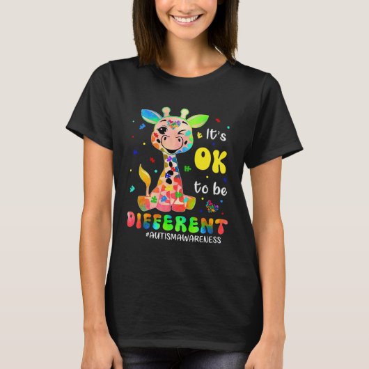 Autism Awareness Women Kid Its Ok To Be Different T-shirt (Voorkant)