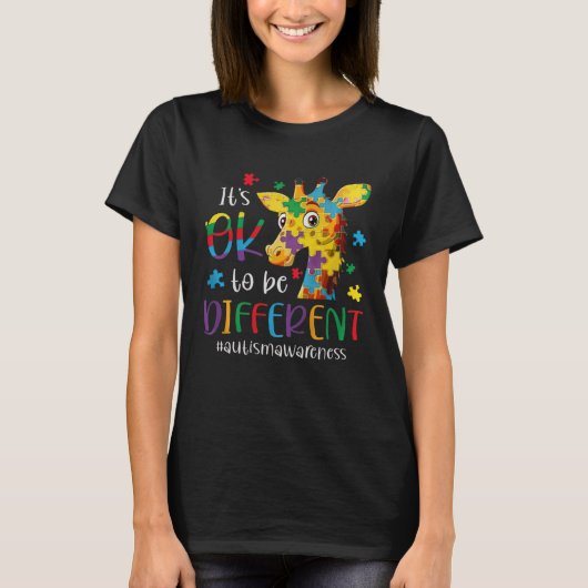 Autism Awareness  Women Kid Its Ok To Be Different T-shirt (Voorkant)