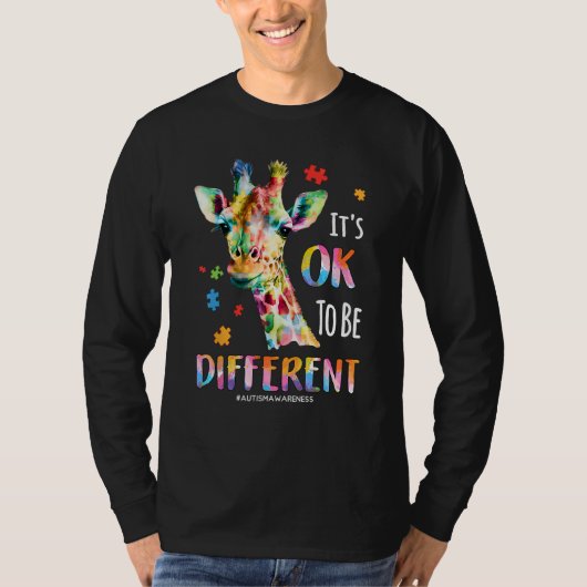Autism Awareness Women Kid Its Ok To Be Different  T-shirt (Voorkant)