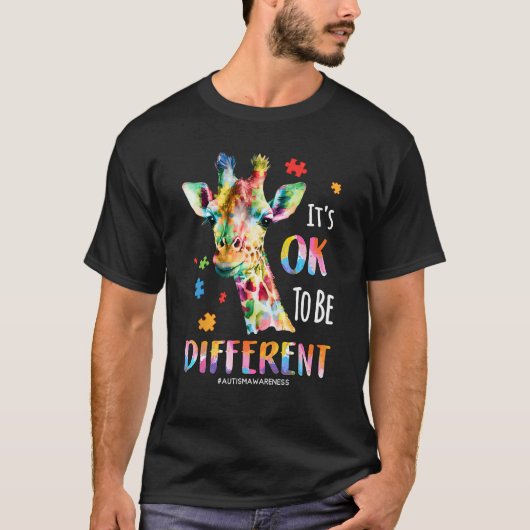 Autism Awareness Women Kid Its Ok To Be Different  T-shirt (Voorkant)