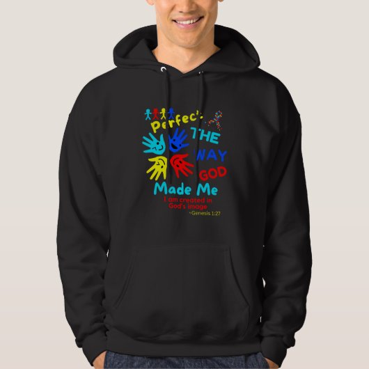 Autism Bible Gods Image Perfect God Made Me Unmask Hoodie (Voorkant)