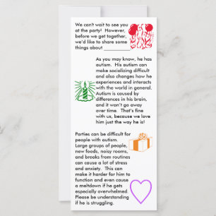 Autism Birthday Boy Flat Card