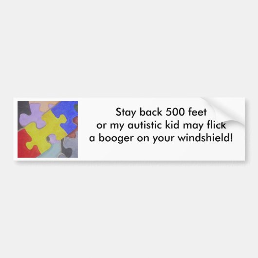 Autism Booger Bumpersticker (Voorkant)