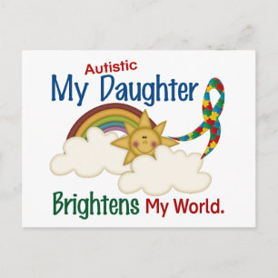 Autism BRIGHTENS MY WORLD 1-dochter Briefkaart