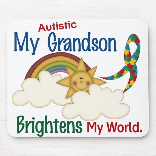 Autism BRIGHTENS MY WORLD 1 Grandson Muismat (Voorkant)